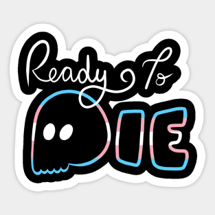 Ready To Die Emo Skull (Transgender Colors) Sticker